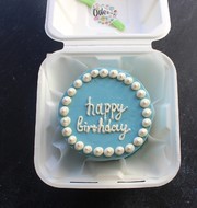 Бенто-торт Happy Birthday голубой