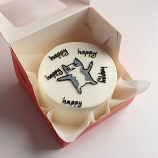 Бенто-торт Котик мем happy happy happy